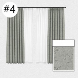 Elegant Blackout Curtains With Leaves Print For Living Room