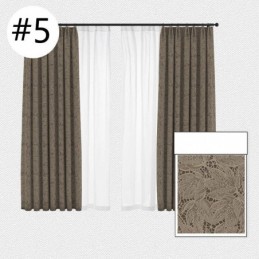 Elegant Blackout Curtains With Leaves Print For Living Room