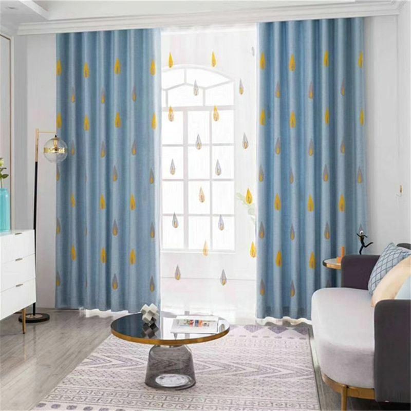 Modern Flame Embroidered Curtain Made to Measure Curtain Shading Curtains Living Room Bedroom