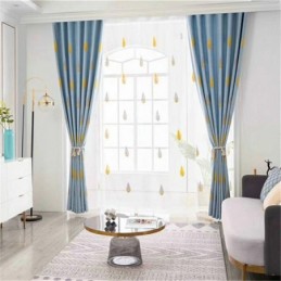 Modern Flame Embroidered Curtain Made to Measure Curtain Shading Curtains Living Room Bedroom
