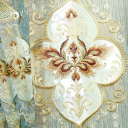 Chenille Curtain Made to Measure Curtain Europe Style Embroidery Flower Window Treatment