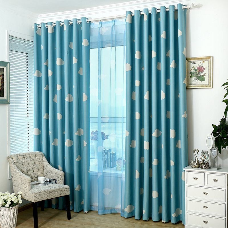 Blackout Curtain Made to Measure Curtain Cloud Pattern Window
