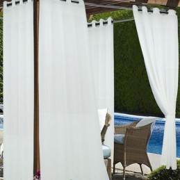 Outdoor Sheer Curtain Made to Measure Curtain Rustproof Drape For Canopy Patio