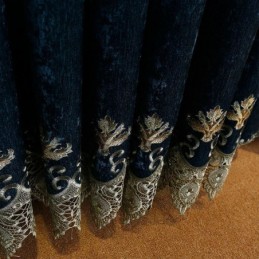 Chenille Curtain Made to Measure Curtain Hollow Out Embroidery Flower