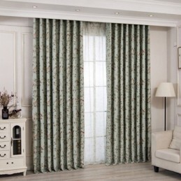 American Pastroal Blackout Curtains Bird Print Curtain Made to Measure Curtain For Living Bedroom