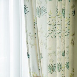 Tropical Printed Blackout Curtains Green Leaves Curtain Made to Measure Curtain For Bedroom