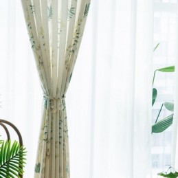 Tropical Printed Blackout Curtains Green Leaves Curtain Made to Measure Curtain For Bedroom