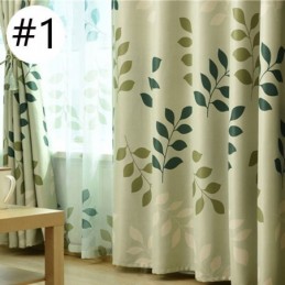 Pastoral Leaf Printed Blackout Curtains Window Treatments For Living Room