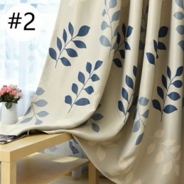Pastoral Leaf Printed Blackout Curtains Window Treatments For Living Room
