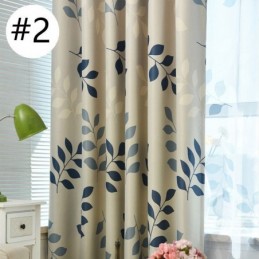 Pastoral Leaf Printed Blackout Curtains Window Treatments For Living Room