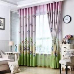 Doraemon Printed Blackout Curtain Made to Measure Curtain Window Drapes For Children Room