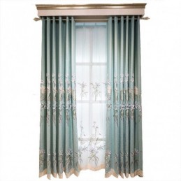 Chenille Curtain Made to Measure Curtain Modern Floral Embroidery