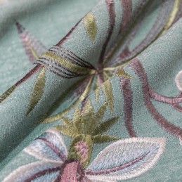 Chenille Curtain Made to Measure Curtain Modern Floral Embroidery