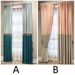 Blackout Curtain Made to Measure Curtain Nordic Flowers Embroidery Decorative