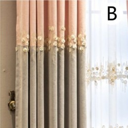 Blackout Curtain Made to Measure Curtain Nordic Flowers Embroidery Decorative