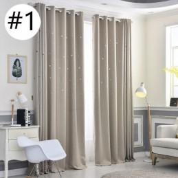 Blackout Curtain Made to Measure Curtain Solid Color Hollow Out Star