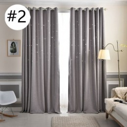 Blackout Curtain Made to Measure Curtain Solid Color Hollow Out Star