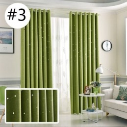 Blackout Curtain Made to Measure Curtain Solid Color Hollow Out Star