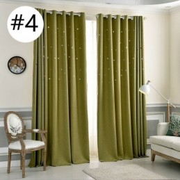 Blackout Curtain Made to Measure Curtain Solid Color Hollow Out Star