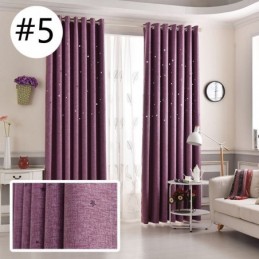 Blackout Curtain Made to Measure Curtain Solid Color Hollow Out Star