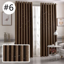 Blackout Curtain Made to Measure Curtain Solid Color Hollow Out Star