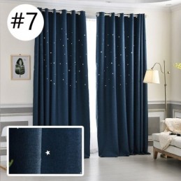 Blackout Curtain Made to Measure Curtain Solid Color Hollow Out Star