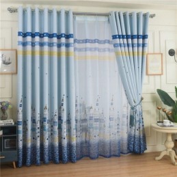 New Castle Printed Curtains European Window Drapes For Living Bedroom