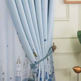 New Castle Printed Curtains European Window Drapes For Living Bedroom