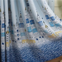 New Castle Printed Curtains European Window Drapes For Living Bedroom