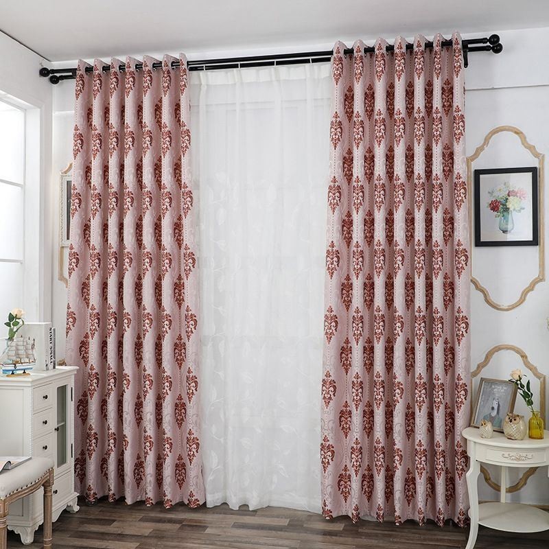 European Chenille Jacquard Fabric Modern Curtains For Living Dining Room Bedroom