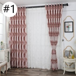 European Chenille Jacquard Fabric Modern Curtains For Living Dining Room Bedroom