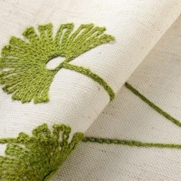 Modern Curtain Made to Measure Curtain Cotton Linen Fresh Leaf Embroidery