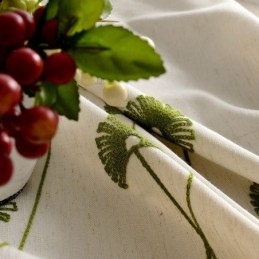 Modern Curtain Made to Measure Curtain Cotton Linen Fresh Leaf Embroidery