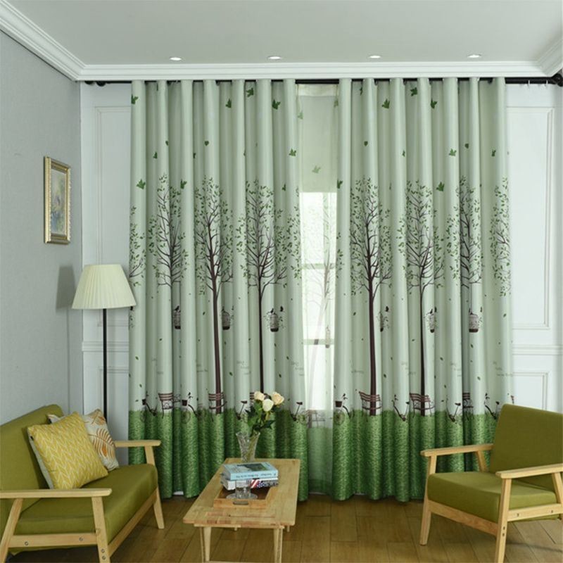 Modern Pastoral Curtains Tree Printed For Living Room Bedroom