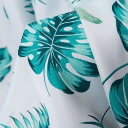 Modern Tropical Printed Curtains Green Leaves Window Drape For Living Room