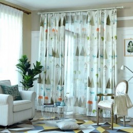 Curtain Made to Measure Curtain Forest Printed Window