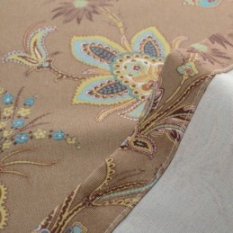 American Style Voile Sheer Curtain Made to Measure Curtain Panle Brown Flower Printing