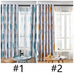 Blackout Curtain Made to Measure Curtain Nordic Leaf Printing Window
