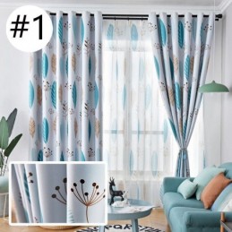 Blackout Curtain Made to Measure Curtain Nordic Leaf Printing Window