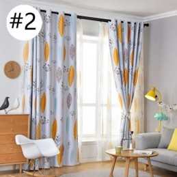 Blackout Curtain Made to Measure Curtain Nordic Leaf Printing Window