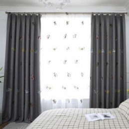Blackout Curtain Made to Measure Curtain Kitten Embroidery Bedroom