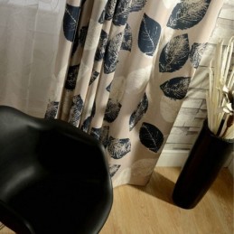 Environmental Protection Curtain Made to Measure Curtain Cotton and Hemp Ventilation Printing Window Treatment