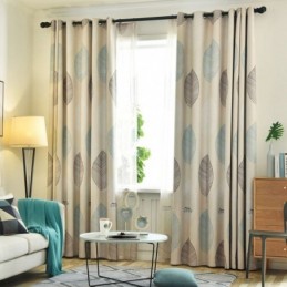 Blackout Curtain Made to Measure Curtain Nordic Leaf Printing Window