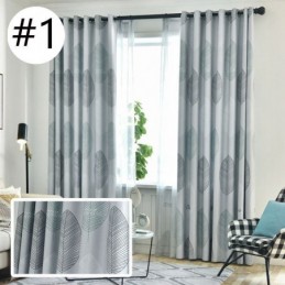 Blackout Curtain Made to Measure Curtain Nordic Leaf Printing Window