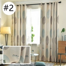Blackout Curtain Made to Measure Curtain Nordic Leaf Printing Window