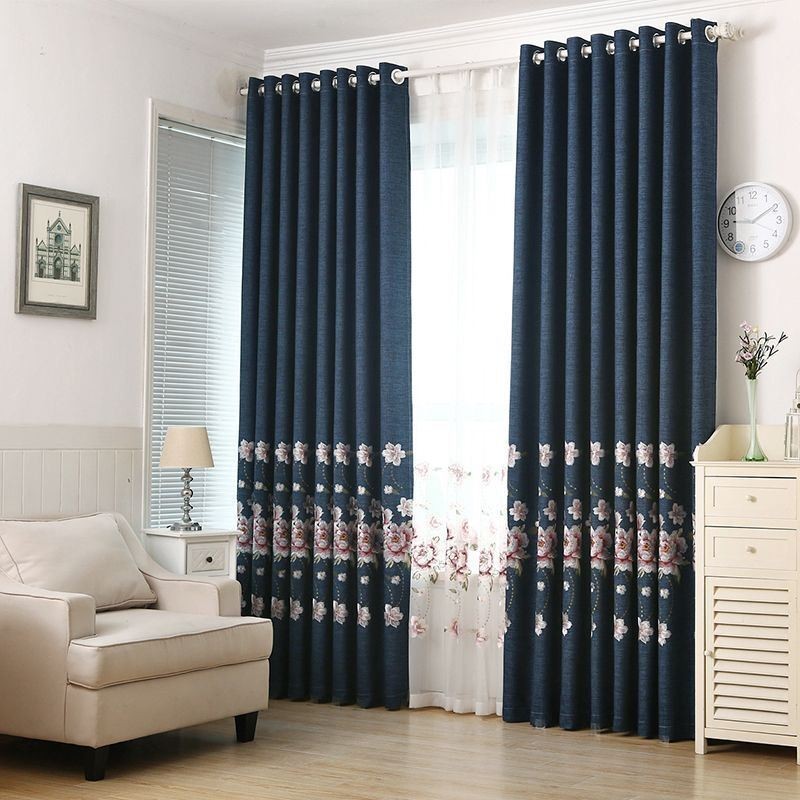 Blackout Curtain Made to Measure Curtain Minimalist Embroidery