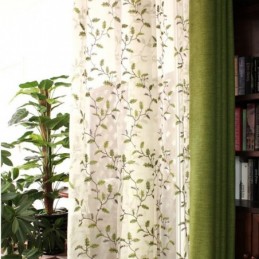 American Pastoral Sheer Curtains Advanced Customization Embroidery Pattern