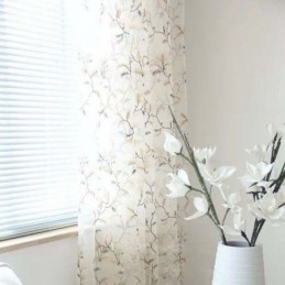 American Pastoral Sheer Curtains Advanced Customization Embroidery Pattern