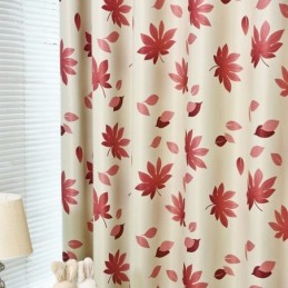 Leaf Printed Blackout Curtains Fabric For Living Room
