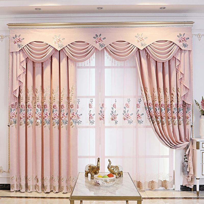 Home Curtain Made to Measure Curtain European Style Floral Embroidery